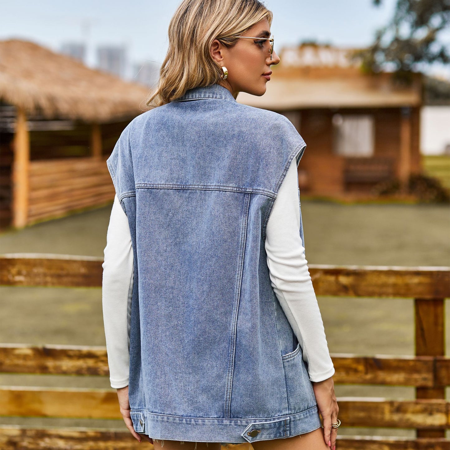 Sabrina | Gilet primaverile da donna in denim, elegante e confortevole