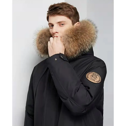 Calix | Parka Uomo Imbottito con Cappuccio in Pelliccia Sintetica