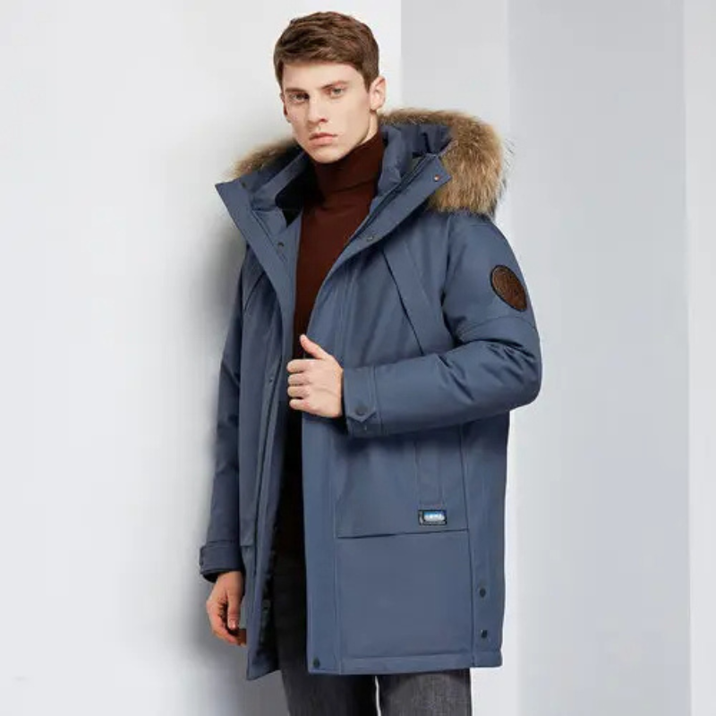 Calix | Parka Uomo Imbottito con Cappuccio in Pelliccia Sintetica