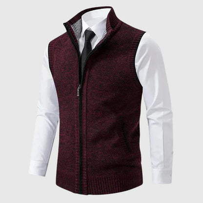 Ronaldo | Gilet uomo in maglia con zip elegante e versatile