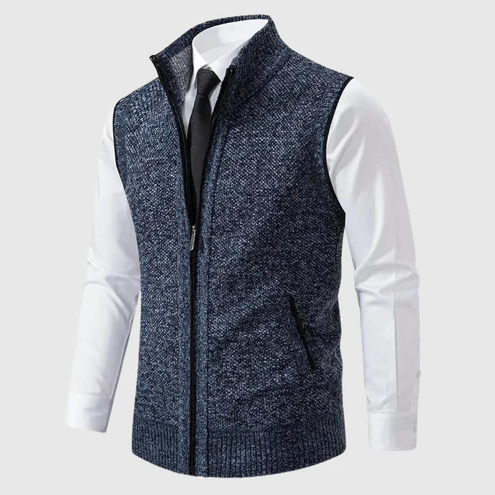 Ronaldo | Gilet uomo in maglia con zip elegante e versatile