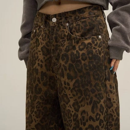 Belle | Pantaloni Animalier Larghi a Vita Alta