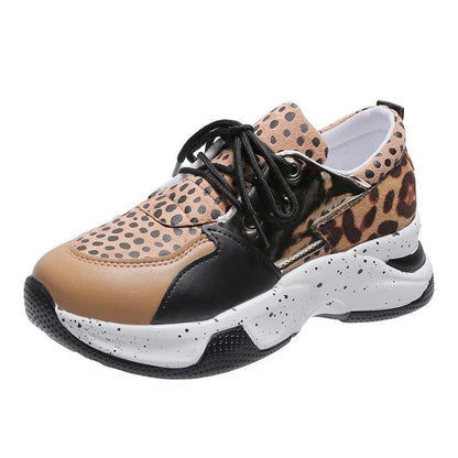 Raylise | Scarpe da ginnastica stringate da donna con stampa leopardo