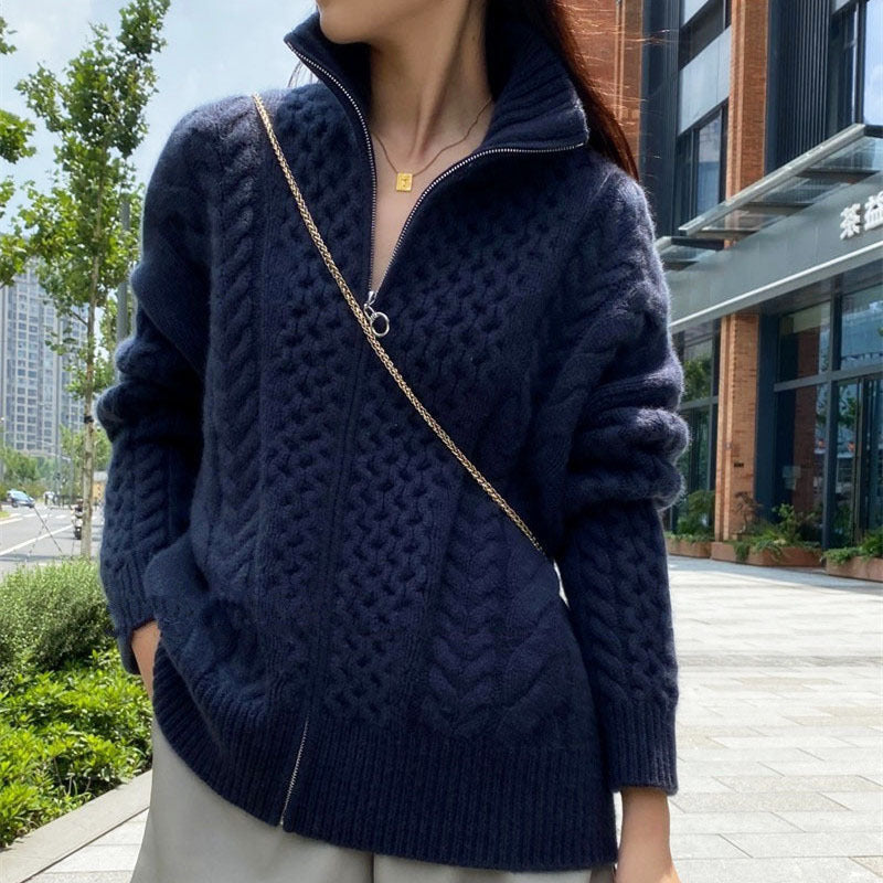 Xyllynah : Cardigan lavorato a maglia con collo alto